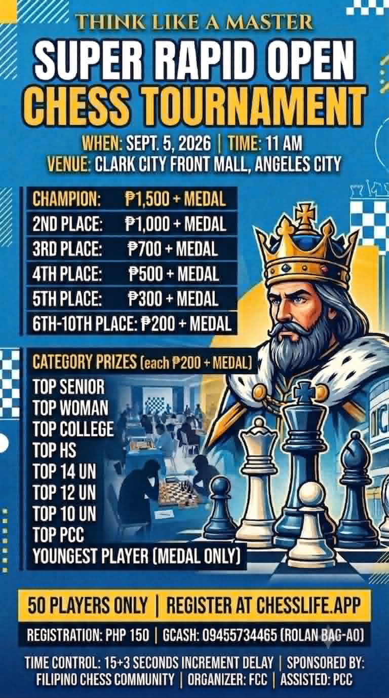 SUPER RAPID OPEN CHESS TOURNAMENT logo