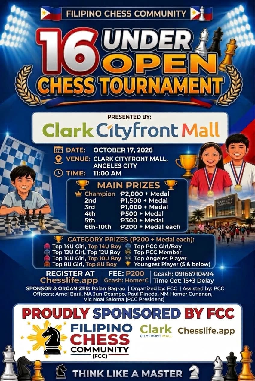16 Under Open Chess Tournament - Filipino Chess Community (FCC) logo